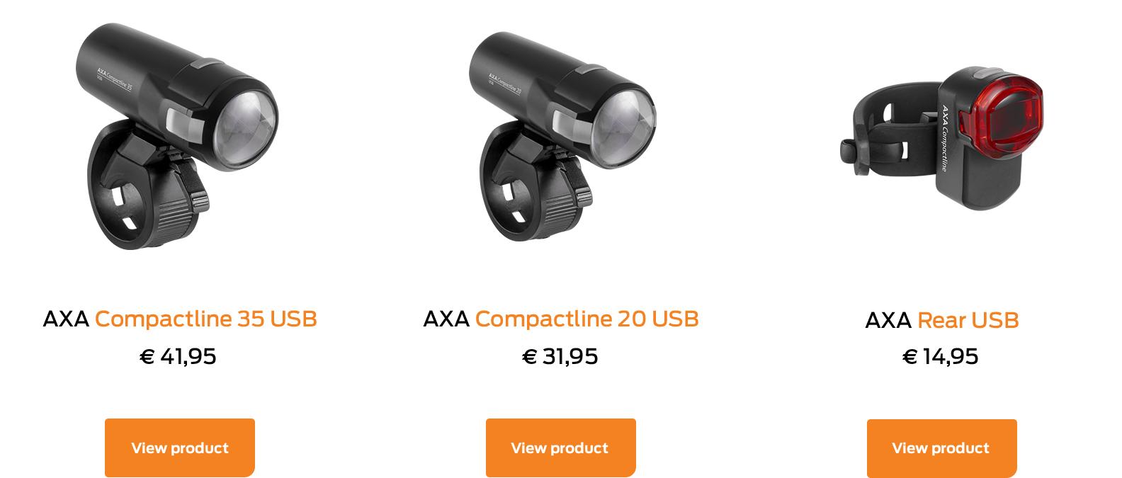 AXA LED Akku Beleuchtungsset Compactline 35 Set USB inkl Rücklicht Copactline